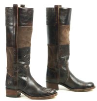 Frye Brown Crackle Patchwork Campus Riding Boots Knee Hi 17-Inch Tall Women (2)-WIN-18VC4G7I1FQ