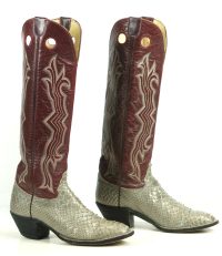 Hondo Wine & Gray Snake Cowboy Buckaroo Boots Knee High 18.5-Inch Tall Women (1)-WIN-18VC4G7I1FQ