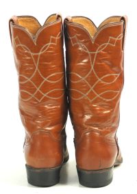 Justin Ft Worth Copper Brown Cowboy Boots Wingtips Vintage US Made Women