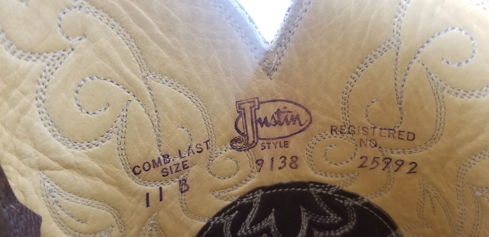 Justin Golden Lizard Western Cowboy Boots Vintage US Made Tags NOS Men