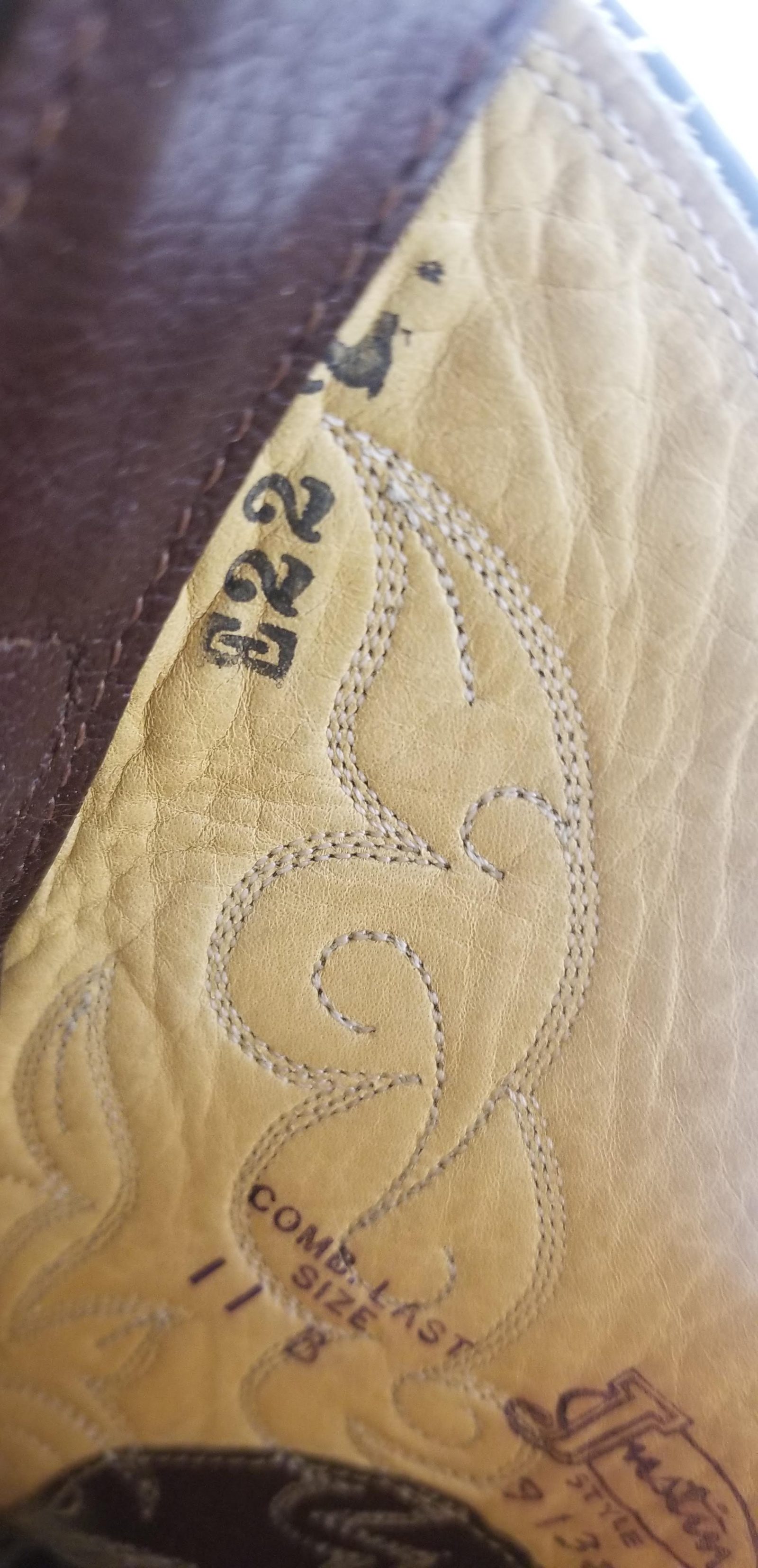 Justin Golden Lizard Western Cowboy Boots Vintage US Made Tags NOS Men