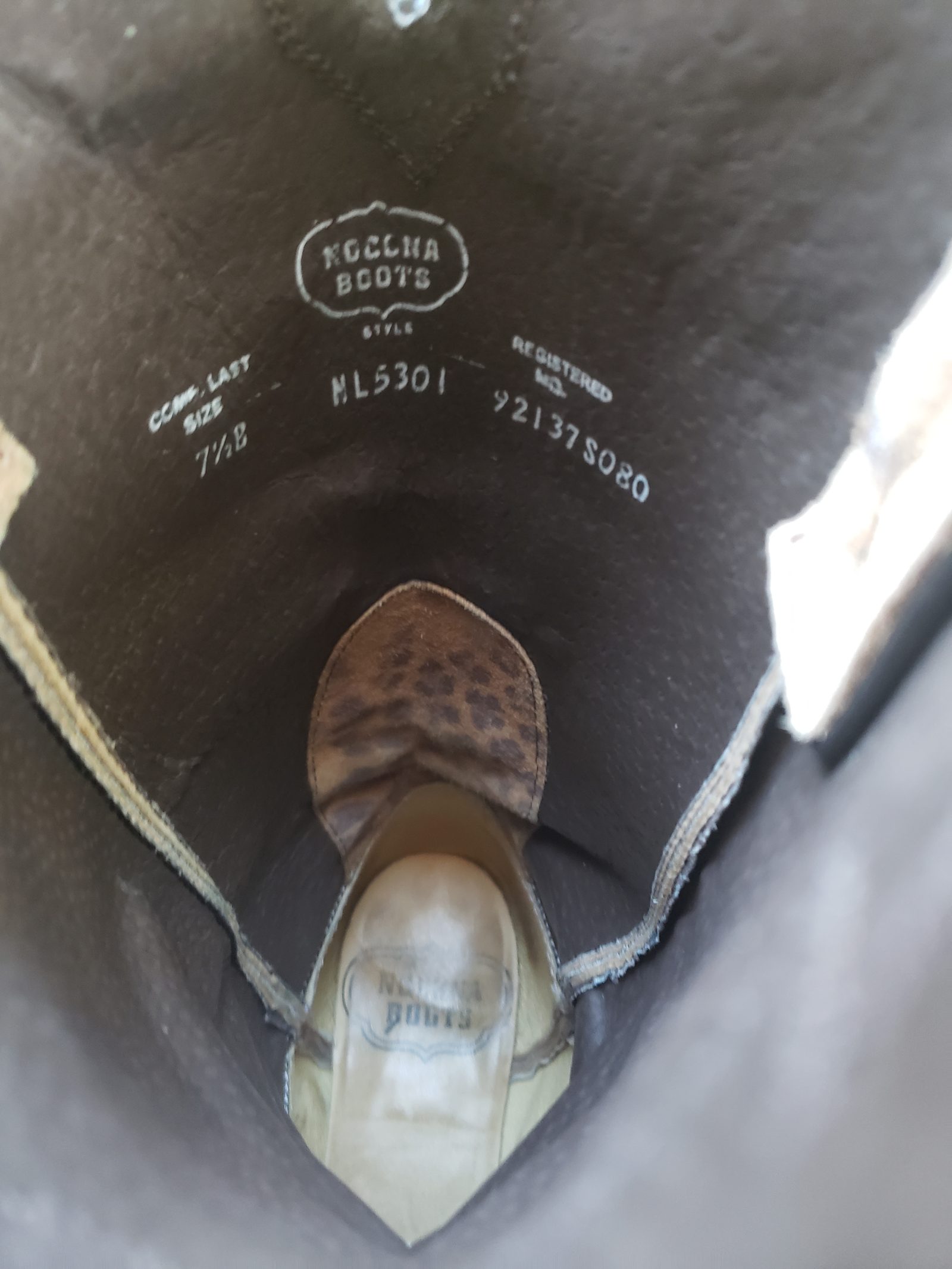 Nocona Brown Velvety Soft Suede Leopard Western Cowboy Boots Boho Women