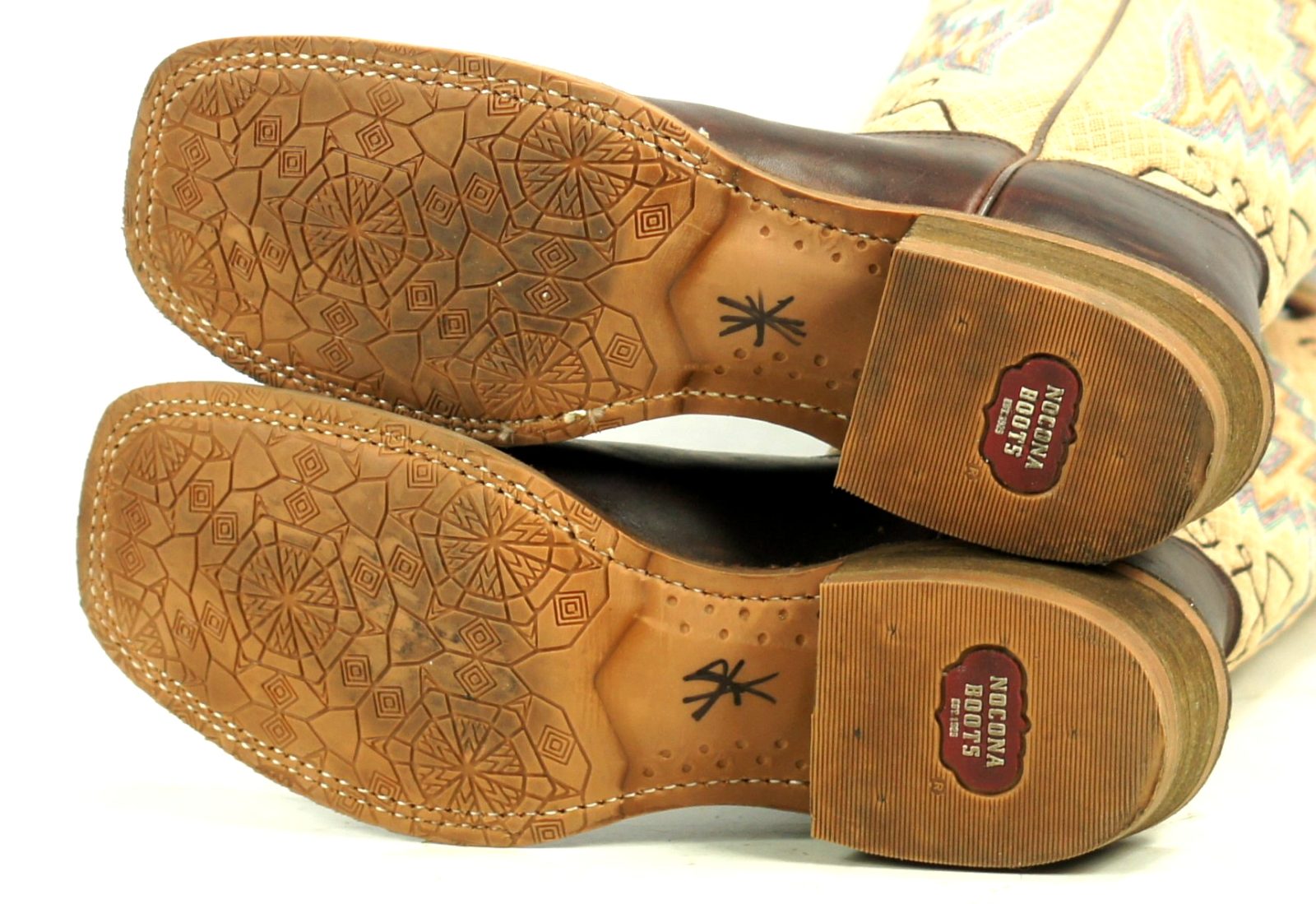 Nocona Esme Brown 17 Buckaroo Cowboy Boots Mesh Uppers NL5420 $175 Women