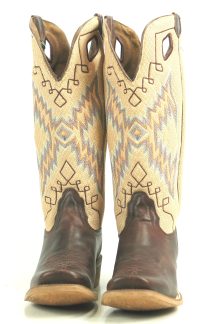 Nocona Esme Brown 17 Buckaroo Cowboy Boots Mesh Uppers NL5420 $175 Women