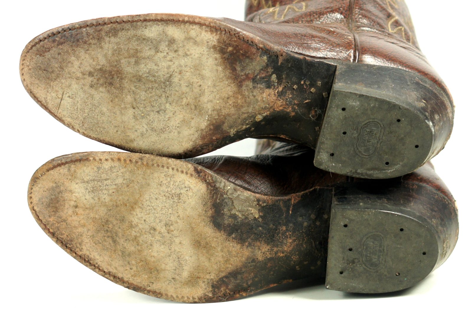 Nocona Russet Brown Leather Cowboy Western Boots Vintage 1993 US Made Men