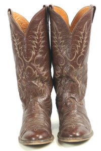 Nocona Russet Brown Leather Cowboy Western Boots Vintage 1993 US Made Men