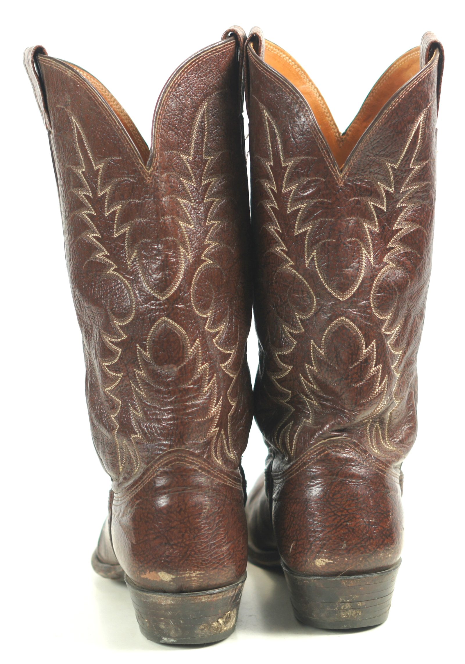 Nocona Russet Brown Leather Cowboy Western Boots Vintage 1993 US Made Men