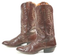 Nocona Russet Brown Leather Cowboy Western Boots Vintage 1993 US Made Men