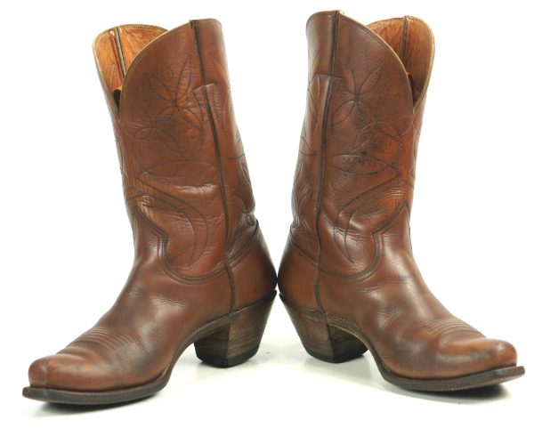 Rare Nocona Peewee Cowboy Boots Cloth Pulls Vintage 50s 60s US Made Men