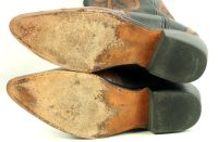 Roadwolf Black Brown Leather Western Cowboy Wingtip Boots 10-Row Stitch Mens (4)