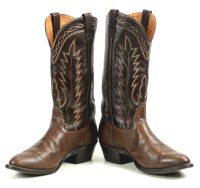Sears Brown Leather Cowboy Boots Vintage US Made Genuine Roebucks Men