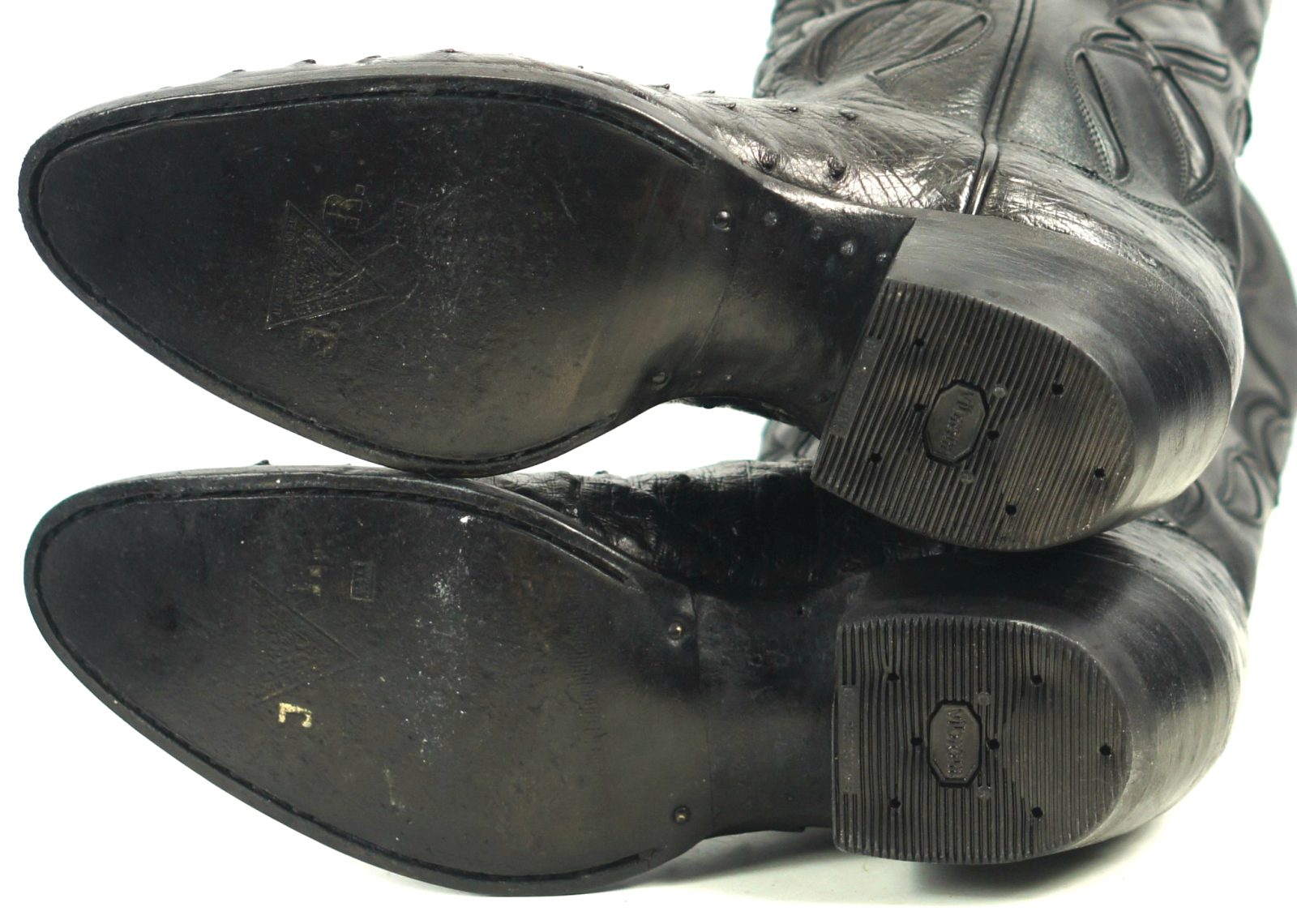 Tony Lama El Rey Full Quill Ostrich Cowboy Boots Cutouts Vintage US Made Men