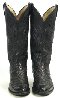 Tony Lama El Rey Full Quill Ostrich Cowboy Boots Cutouts Vintage US Made Men