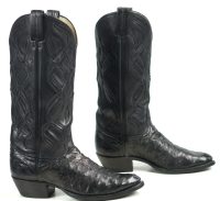 Tony Lama El Rey Full Quill Ostrich Cowboy Boots Cutouts Vintage US Made Men