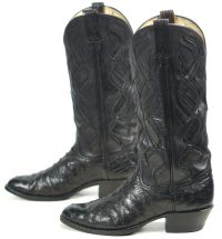 Tony Lama El Rey Full Quill Ostrich Cowboy Boots Cutouts Vintage US Made Men