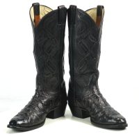 Tony Lama El Rey Full Quill Ostrich Cowboy Boots Cutouts Vintage US Made Men