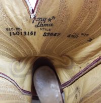 Tony Lama Red Cowboy Boots 8 Row Stitch Vintage Black Label US Made Women