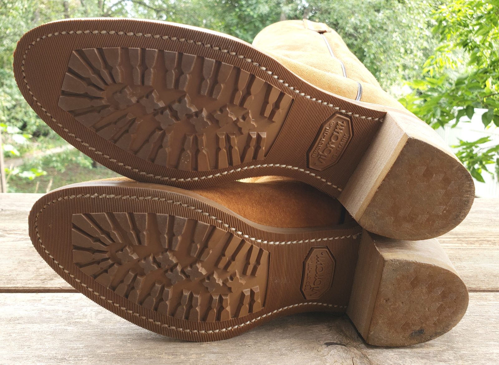 Vintage Wolverine Honey Brown Suede Cowboy Work Boots Vibram Soles Women