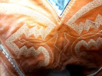 American Boots Dark Brown Leather Cowboy 10-Row Stitch Vtg US Made Women