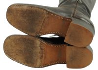 Frye 14-Inch Tall Dark Brown Leather Riding Campus Boots Flat Top Women