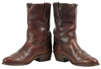 Frye Dark Reddish Brown Leather Short Boots Vintage US Made (11)