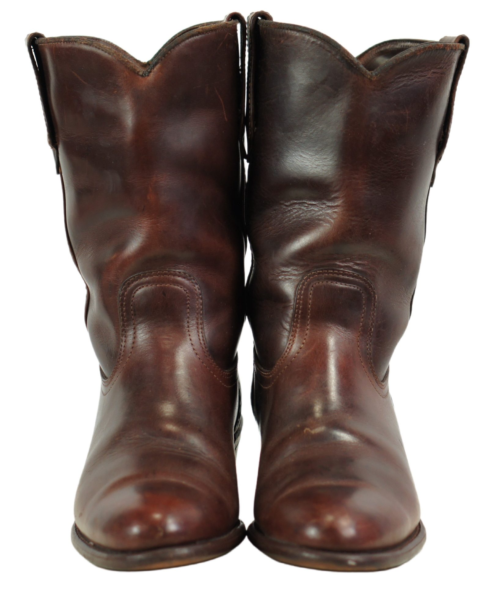 Frye Dark Reddish Brown Leather Short Boots Vintage US Made (4)