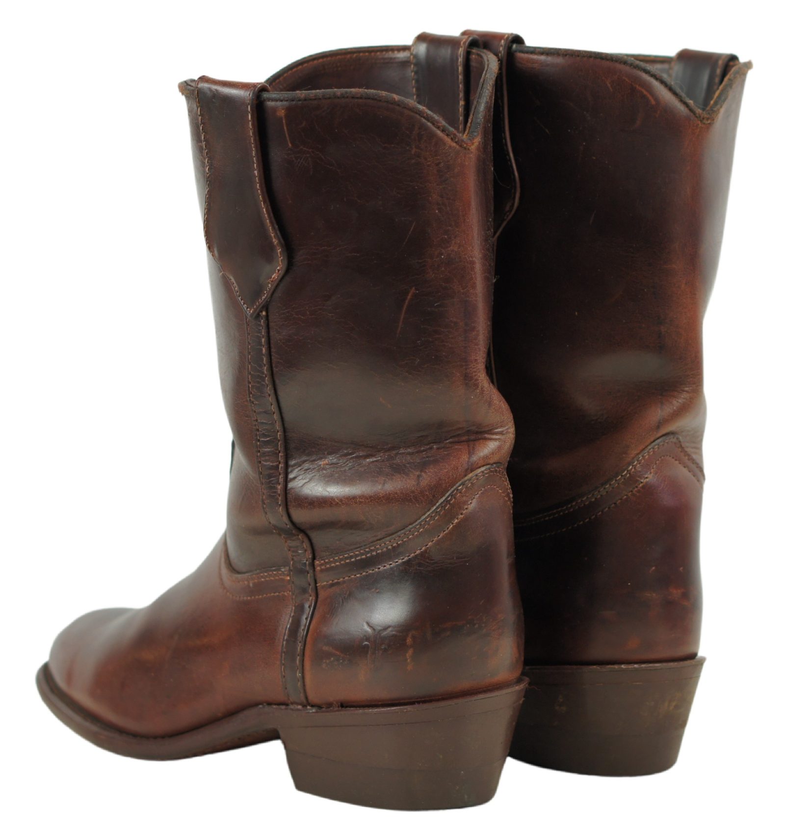 Frye Dark Reddish Brown Leather Short Boots Vintage US Made (8)