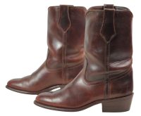 Frye Dark Reddish Brown Leather Short Boots Vintage US Made (9)