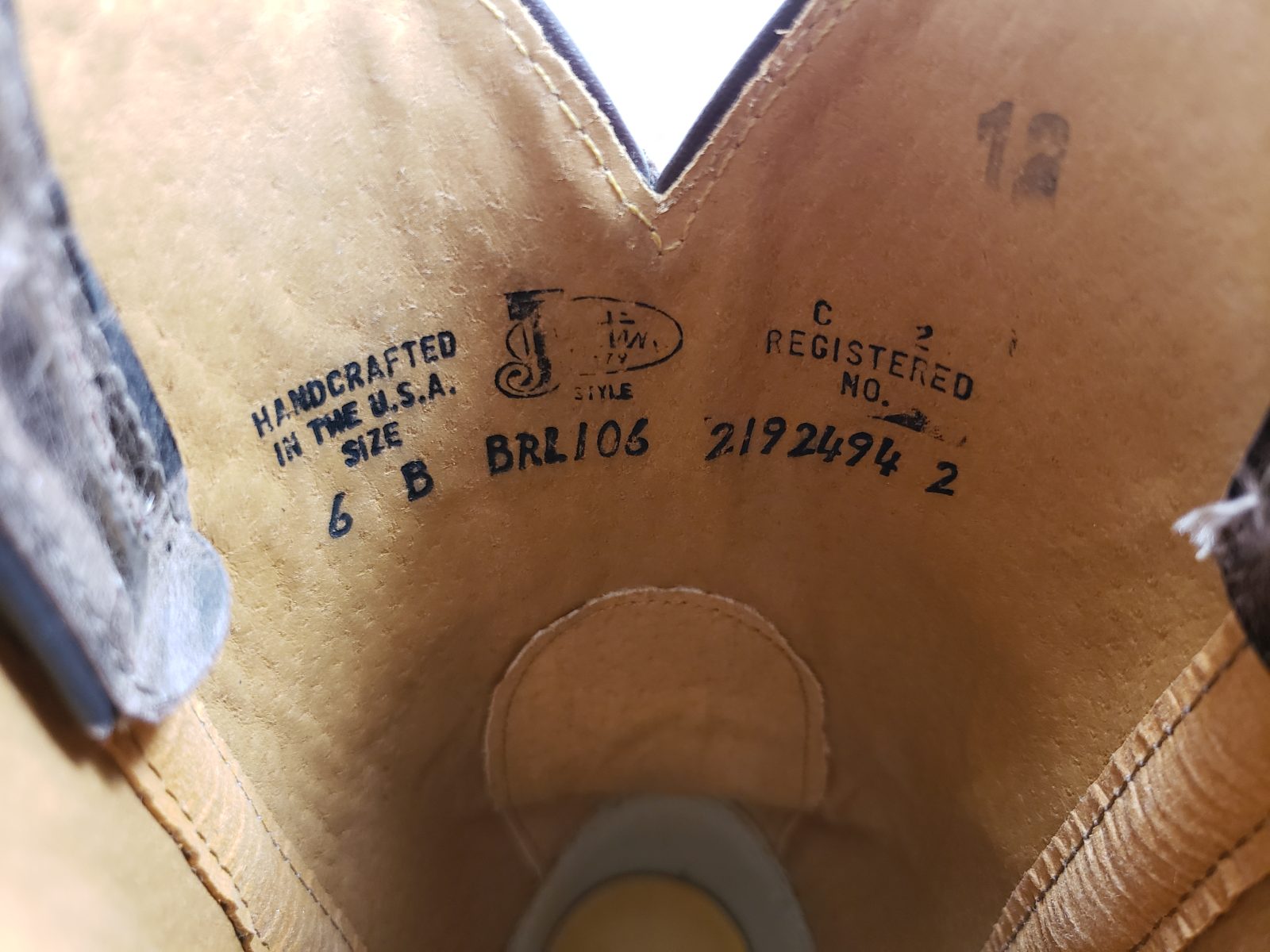 Justin Distressed Brown Leather Cowboy Boots Blue Arrows US Handcrafted Womens] (7)