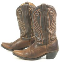 Laredo Canyon Collection Distressed Brown Leather Cowboy Boots Snip Toe Womens (3)