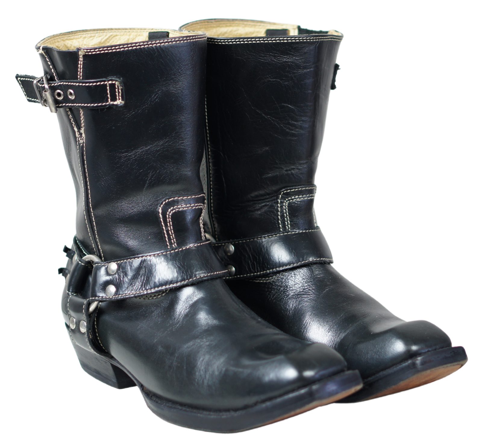 Fluevog Earl Of Warwicks Wessex Black Leather Biker Harness Engineer Boots Discontinued Mens 11 (7)