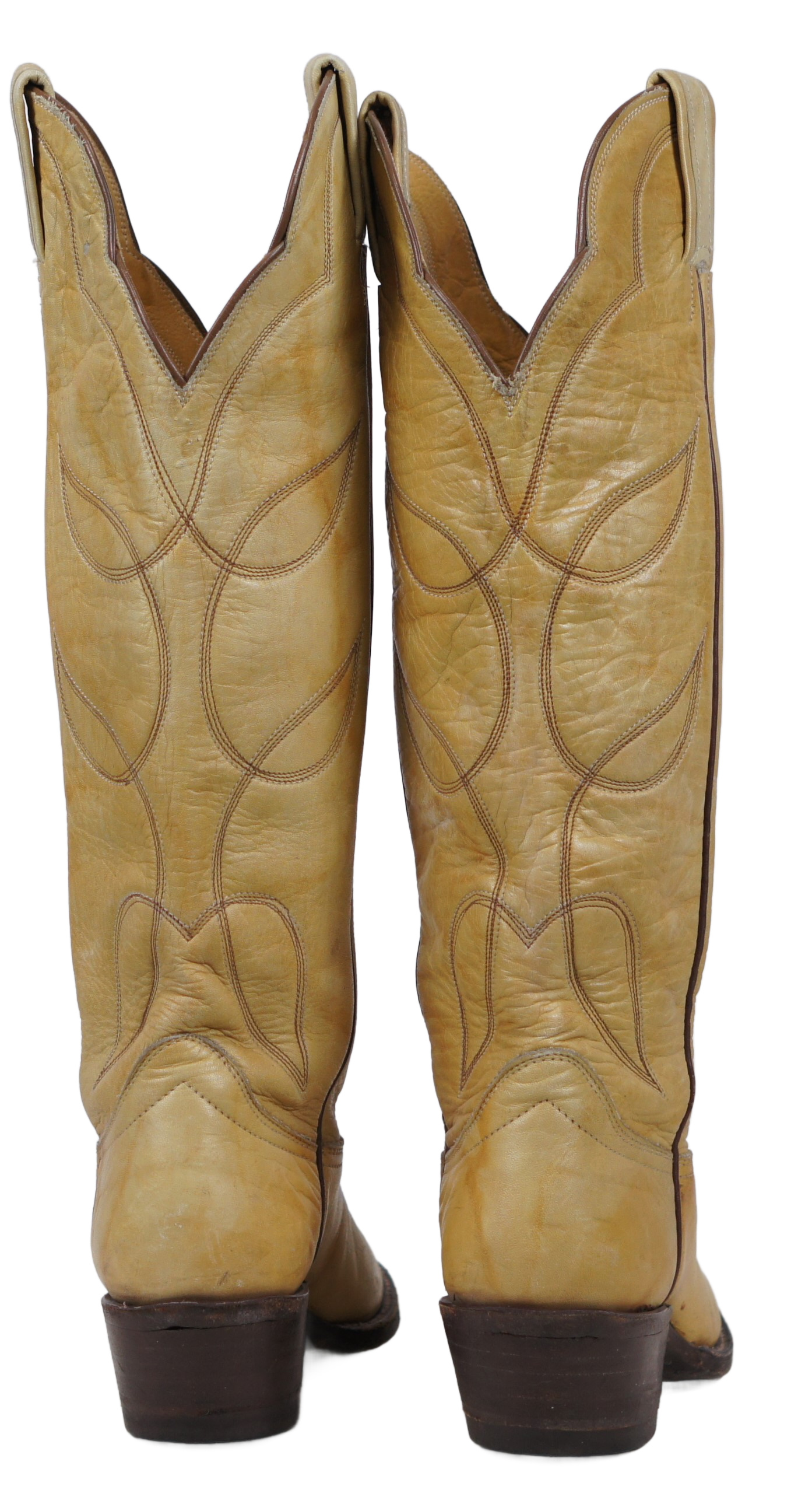 Hondo Buttercup Yellow Cowboy Buckaroo Boots Knee High 17-Inch Tall Women
