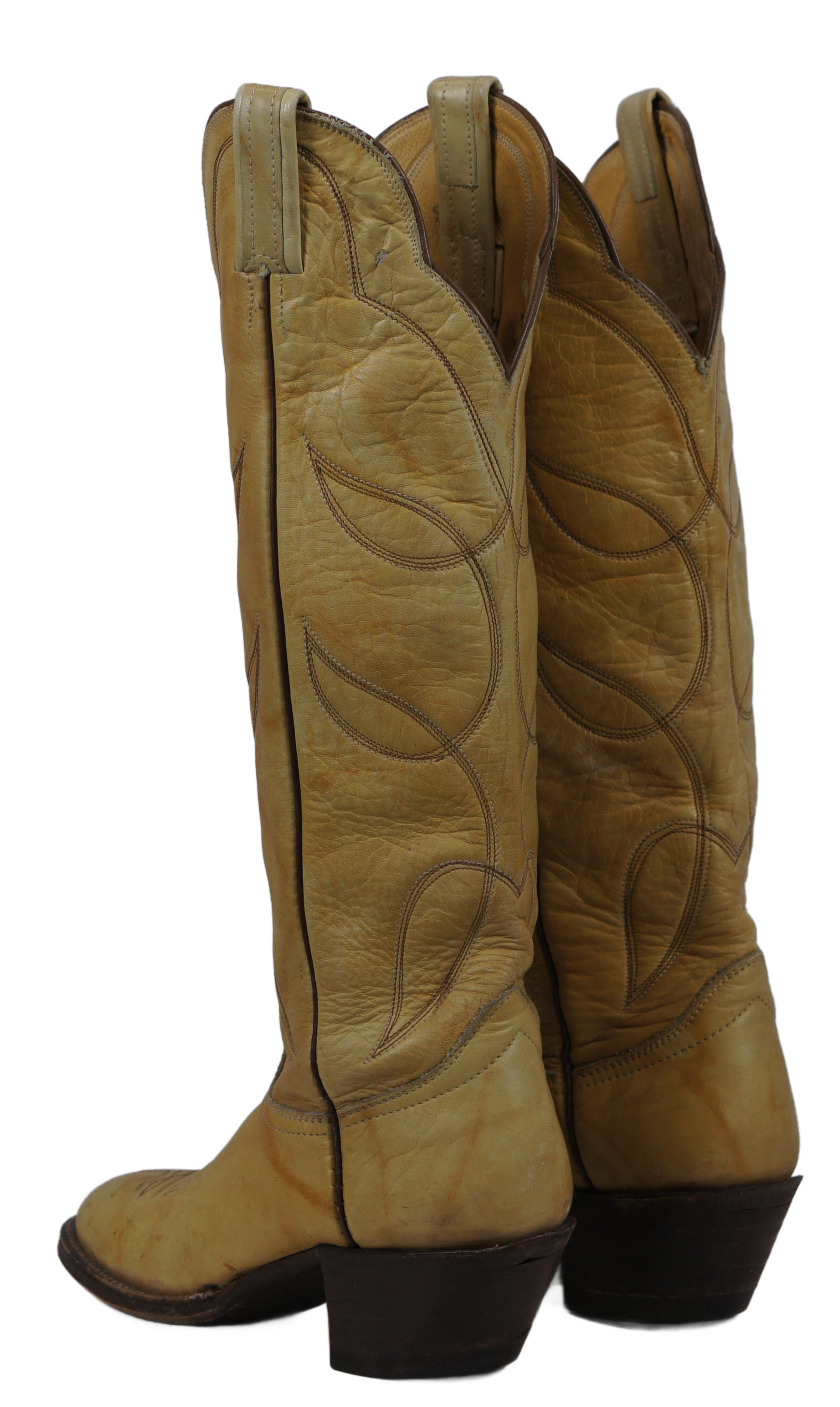 Hondo Buttercup Yellow Cowboy Buckaroo Boots Knee High 17-Inch Tall Women