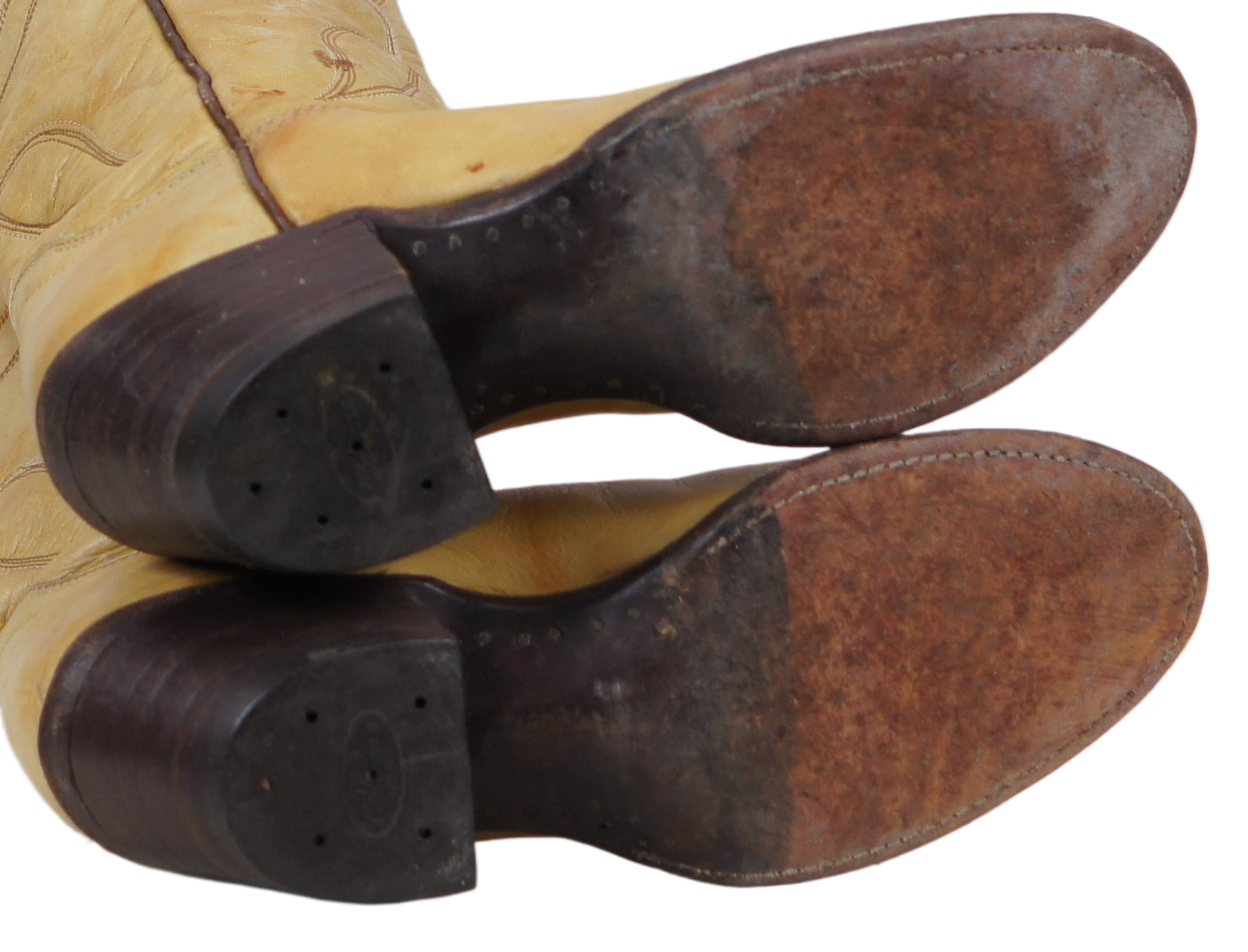 Hondo Buttercup Yellow Cowboy Buckaroo Boots Knee High 17-Inch Tall Women