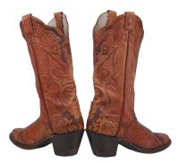 Larry Mahan Western Cowboy Boots Snake Vintage US Made 8-Row Stitch Women