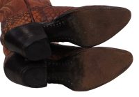 Larry Mahan Western Cowboy Boots Snake Vintage US Made 8-Row Stitch Women