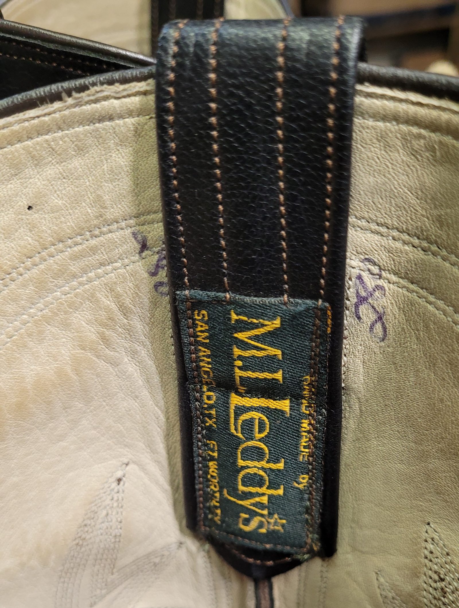 ML Leddy Tall Cowboy Western Boots Custom Handmade San Angelo Ft Worth Women 8 B (14)