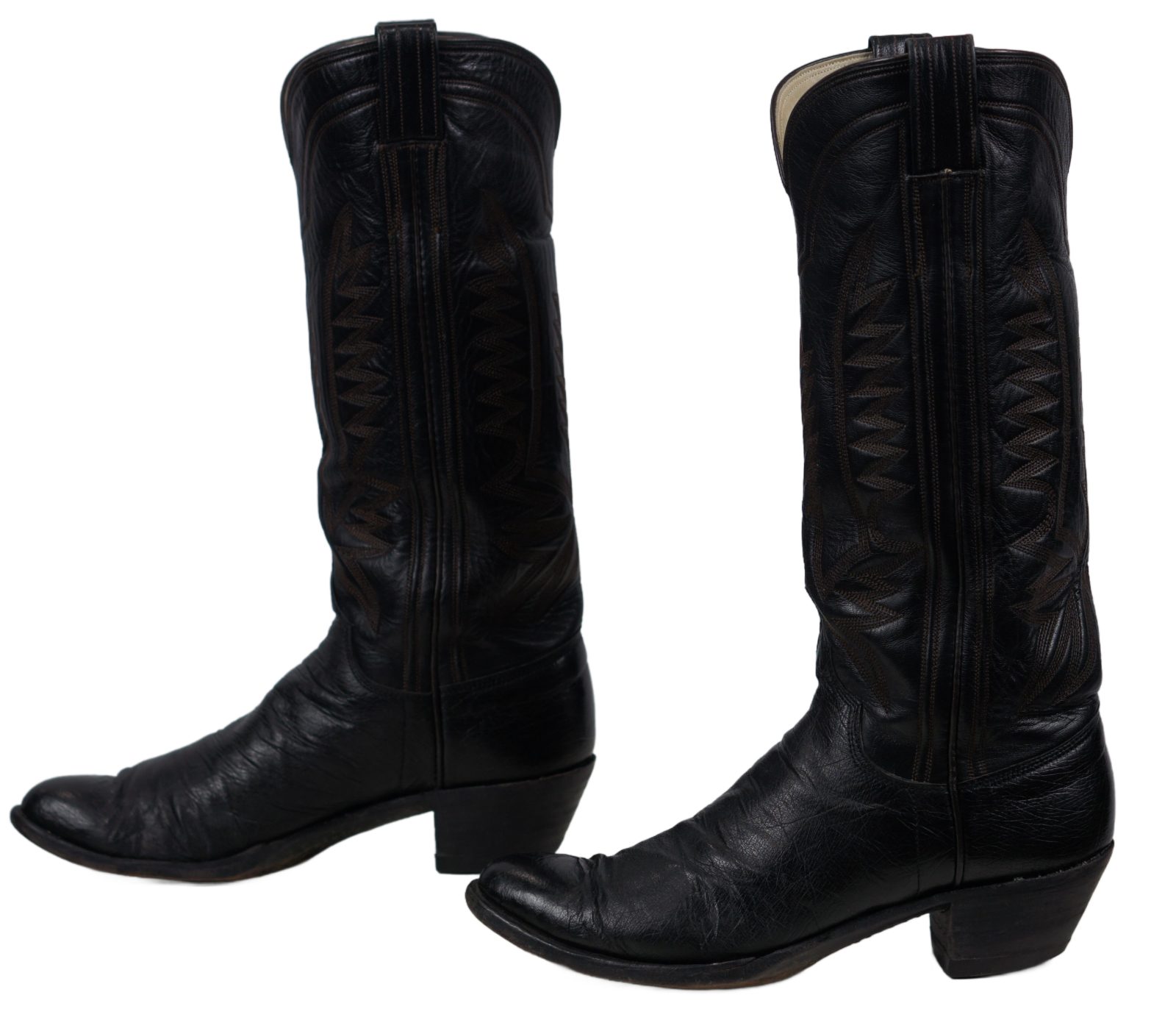 ML Leddy Tall Cowboy Western Boots Custom Handmade San Angelo Ft Worth Women 8 B (7)