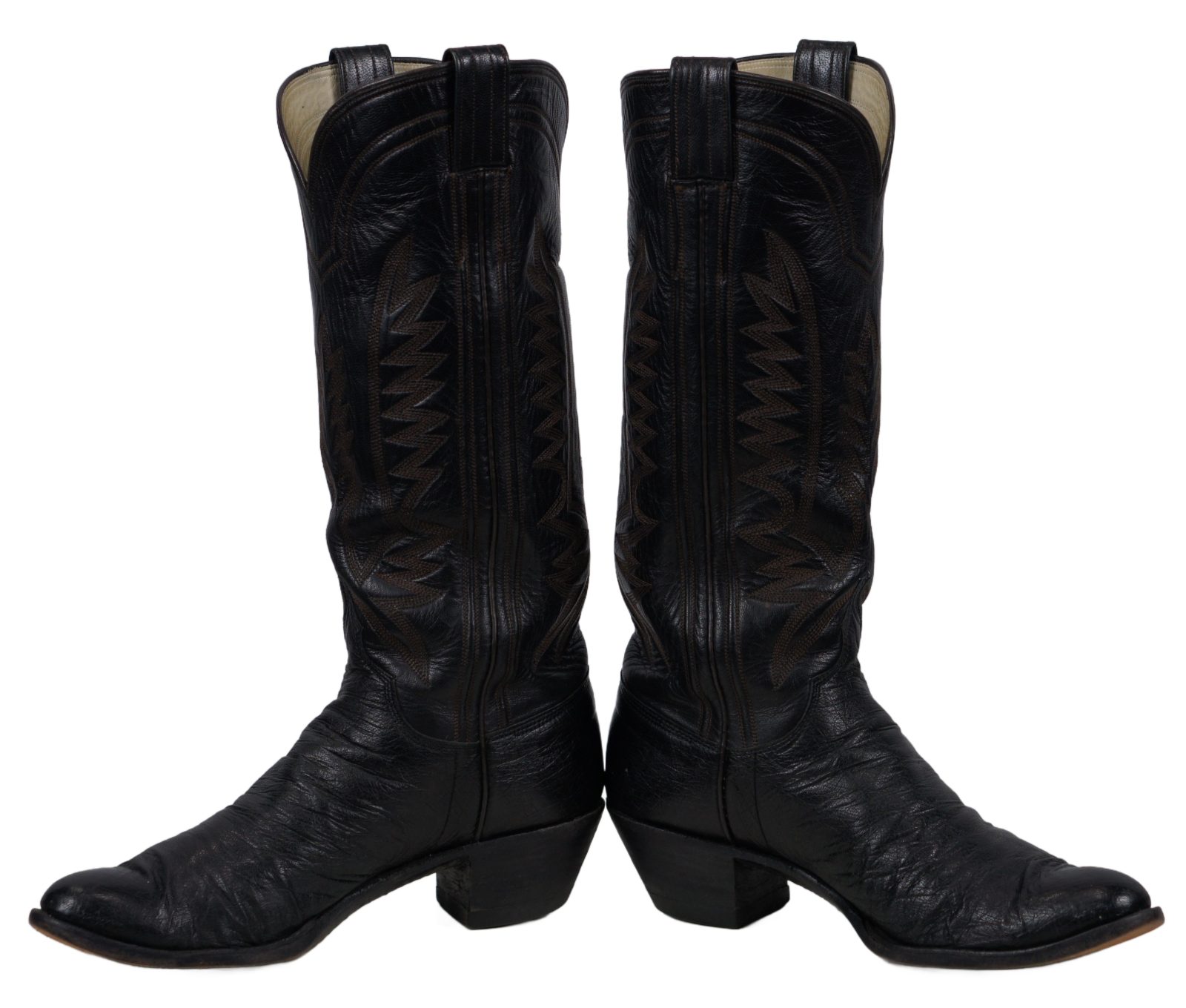 ML Leddy Tall Cowboy Western Boots Custom Handmade San Angelo Ft Worth Women 8 B (9)