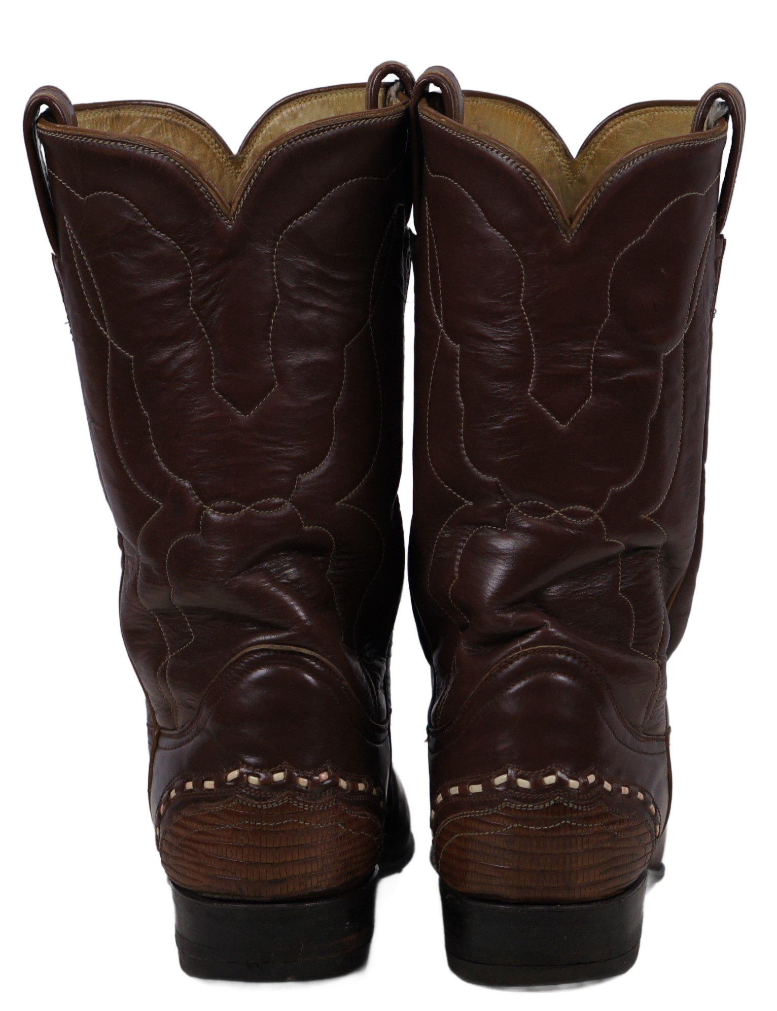 Tony Lama Brown Wingtip Cowboy Western Boots Vintage US Made El Paso TX Men 9 (8)