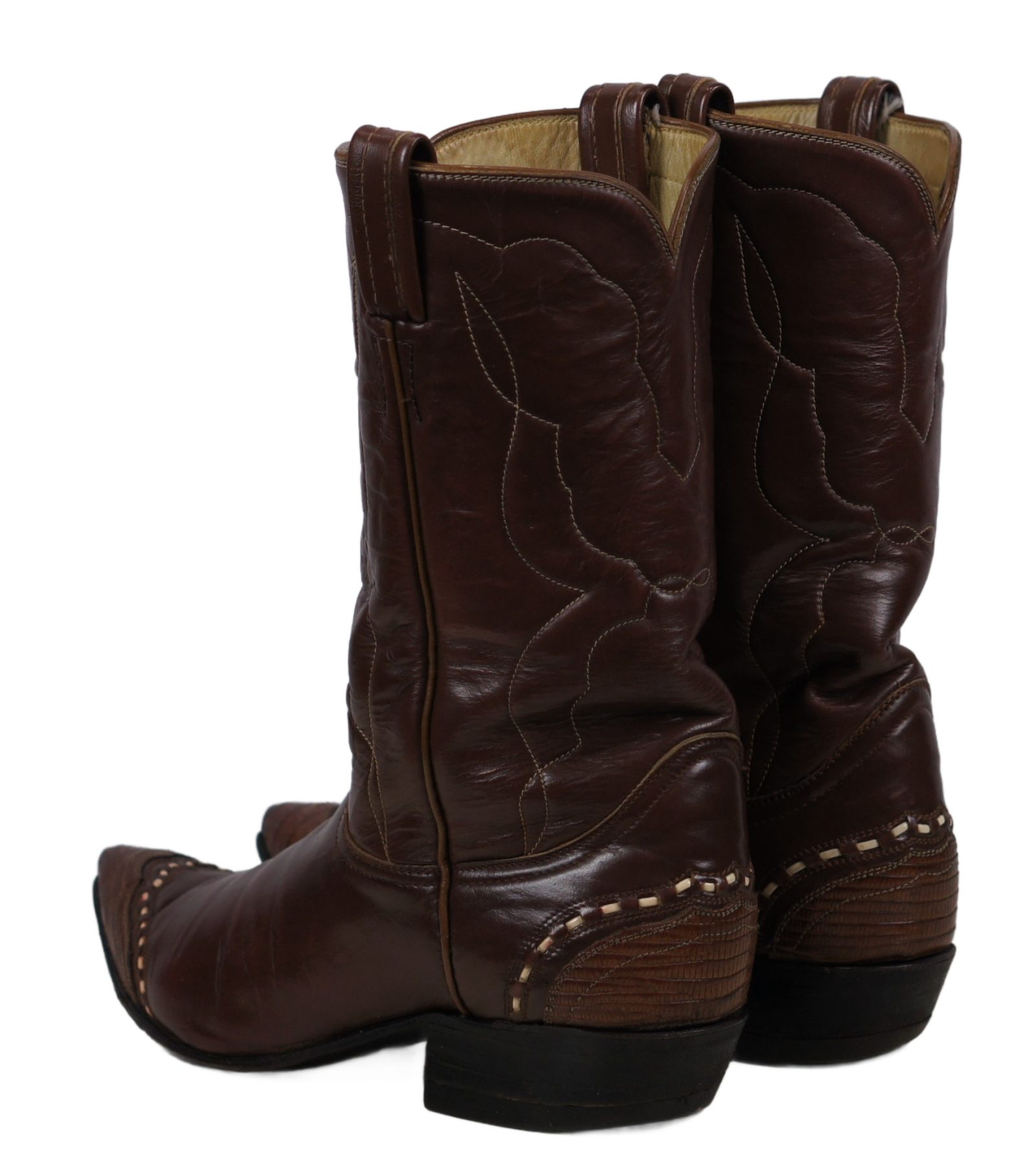 Tony Lama Brown Wingtip Cowboy Western Boots Vintage US Made El Paso TX Men 9 (9)