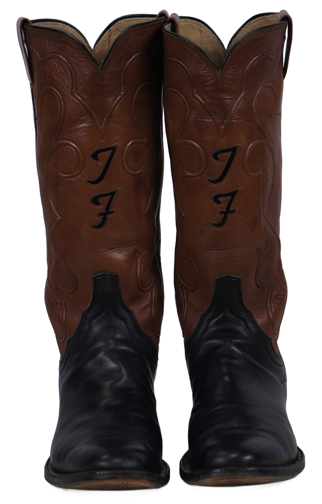 James Leddy Vintage Cowboy Boots Custom Handmade Monogram Inlay Womens 6.5 or 7 (12)