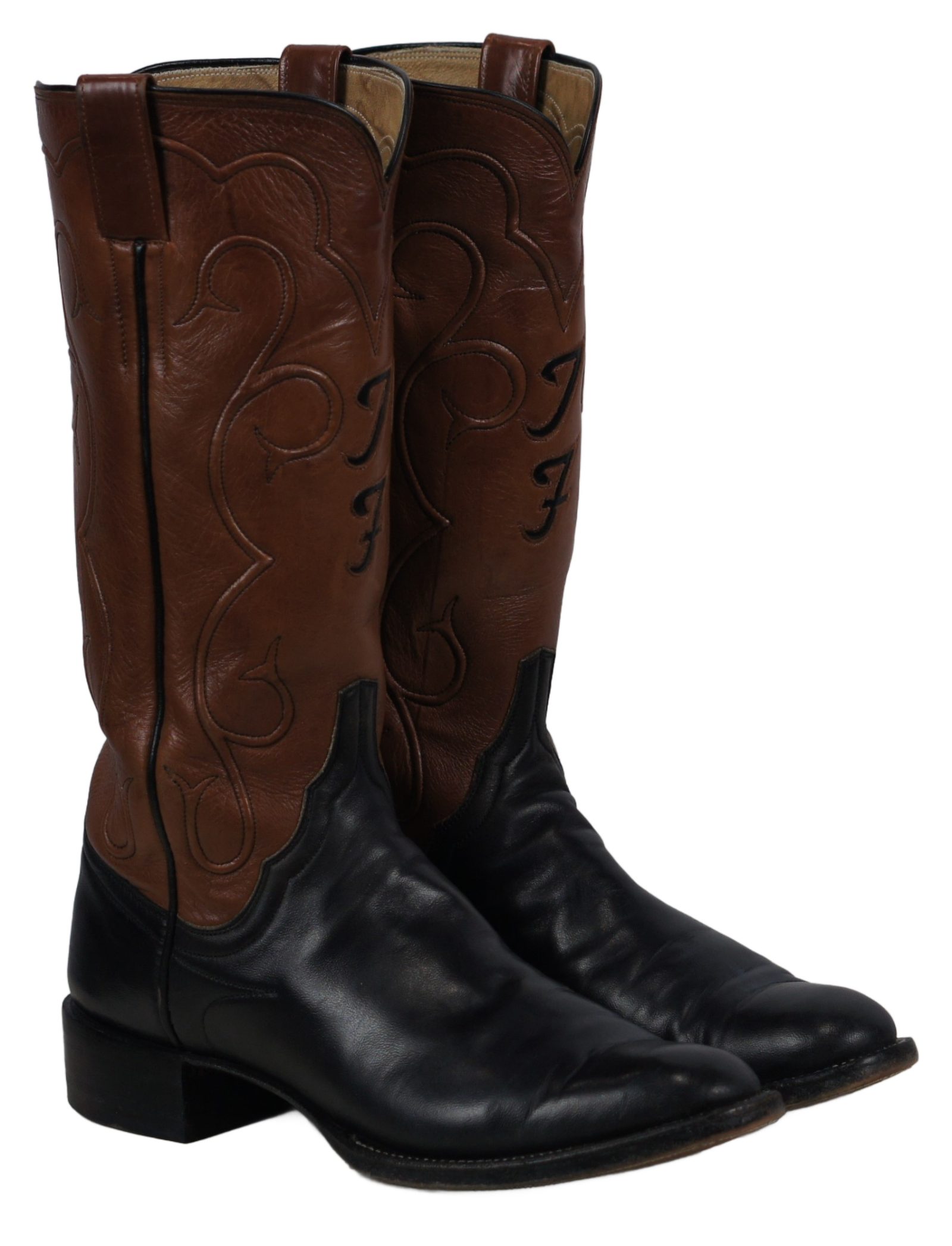 James Leddy Vintage Cowboy Boots Custom Handmade Monogram Inlay Womens 6.5 or 7 (13)