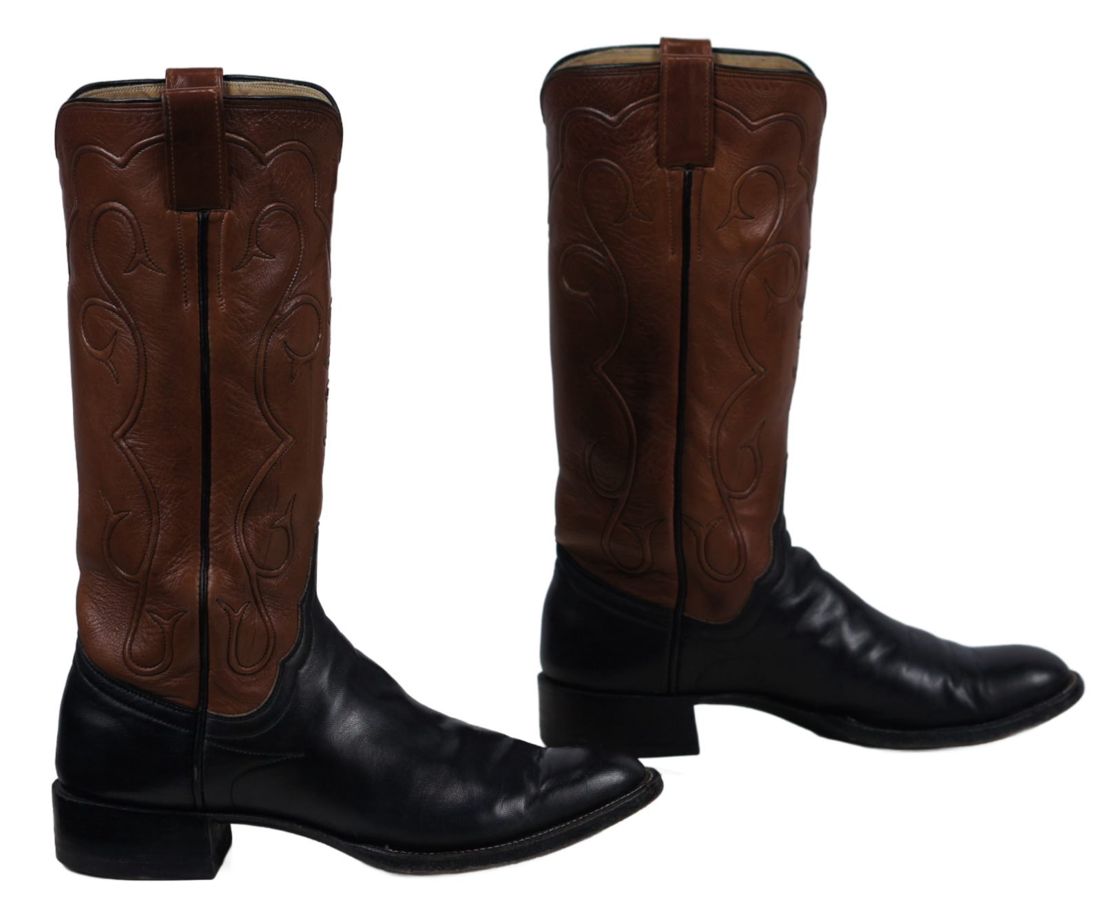 James Leddy Vintage Cowboy Boots Custom Handmade Monogram Inlay Womens 6.5 or 7 (14)