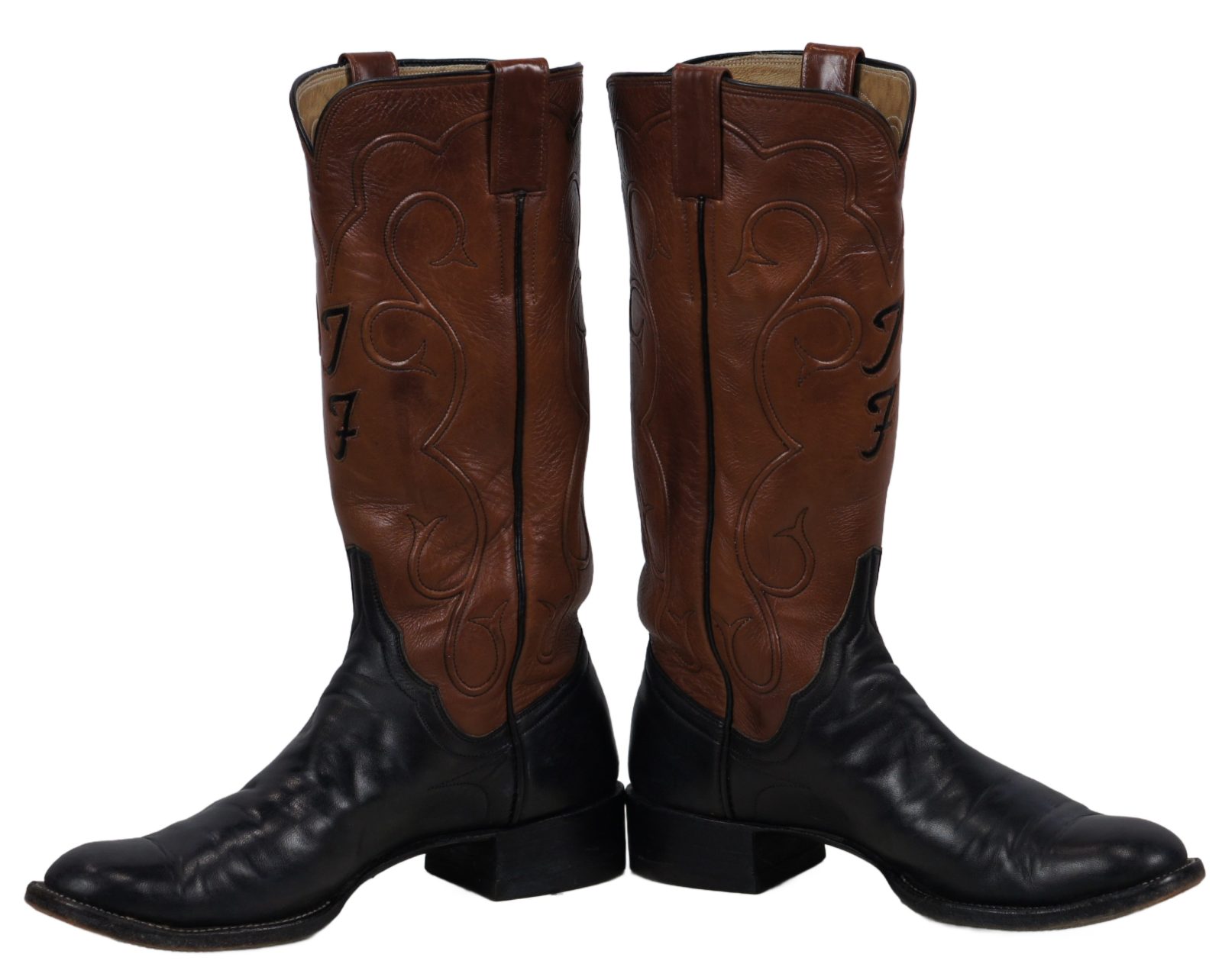 James Leddy Vintage Cowboy Boots Custom Handmade Monogram Inlay Womens 6.5 or 7 (5)